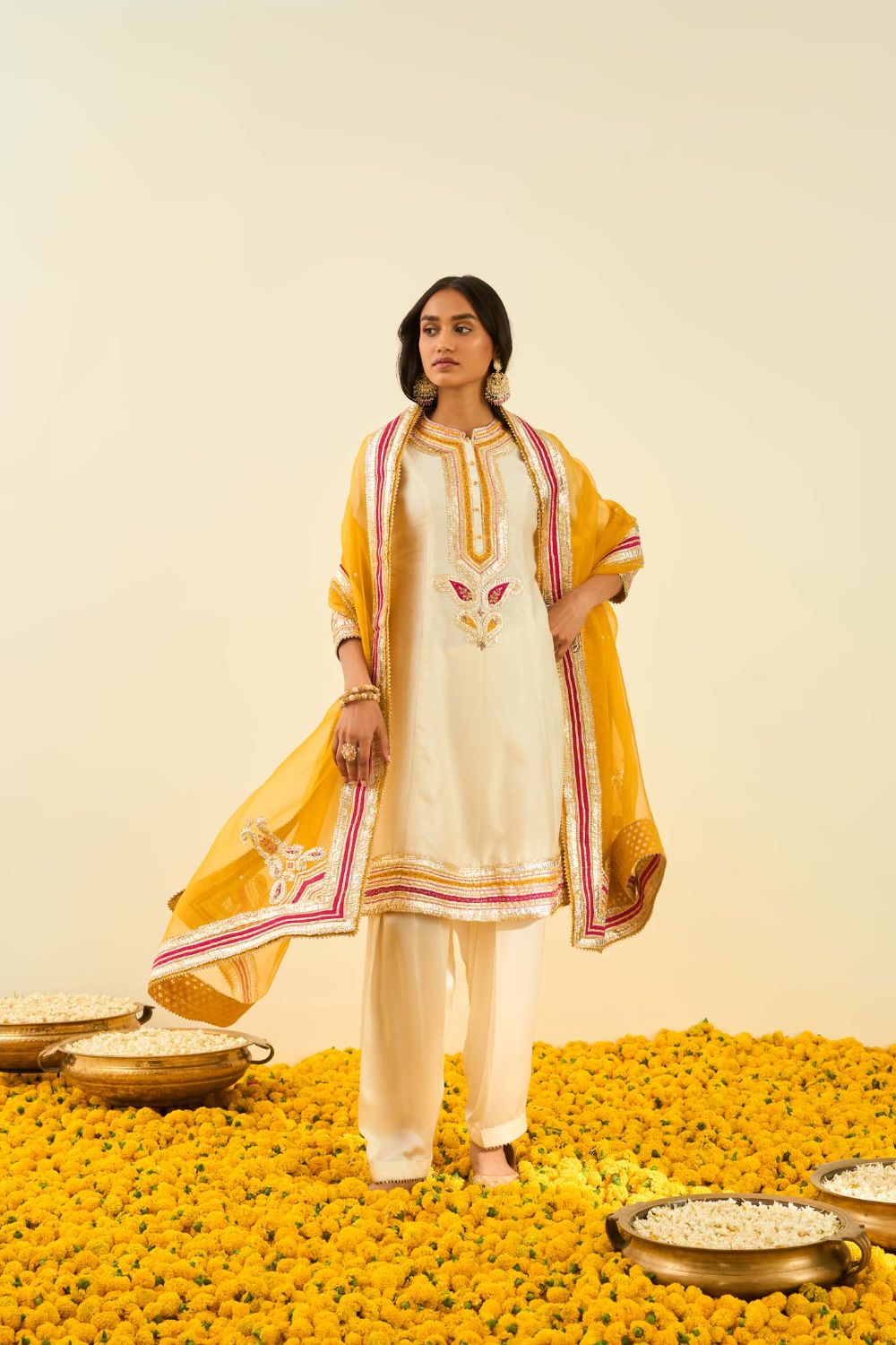 Sadirah Short Kurta with Salwar and Dupatta