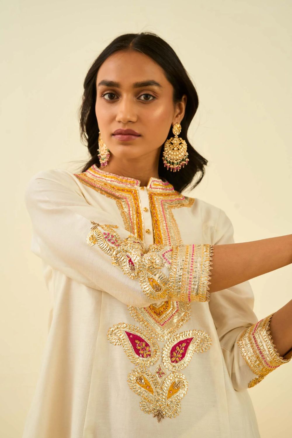 Sadirah Short Kurta with Salwar and Dupatta