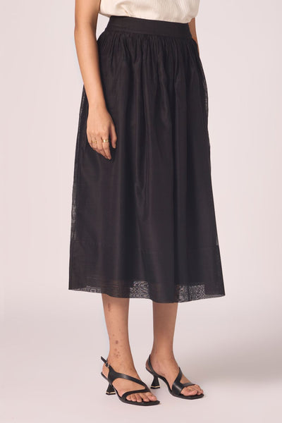Sahir Black Handwoven Skirt