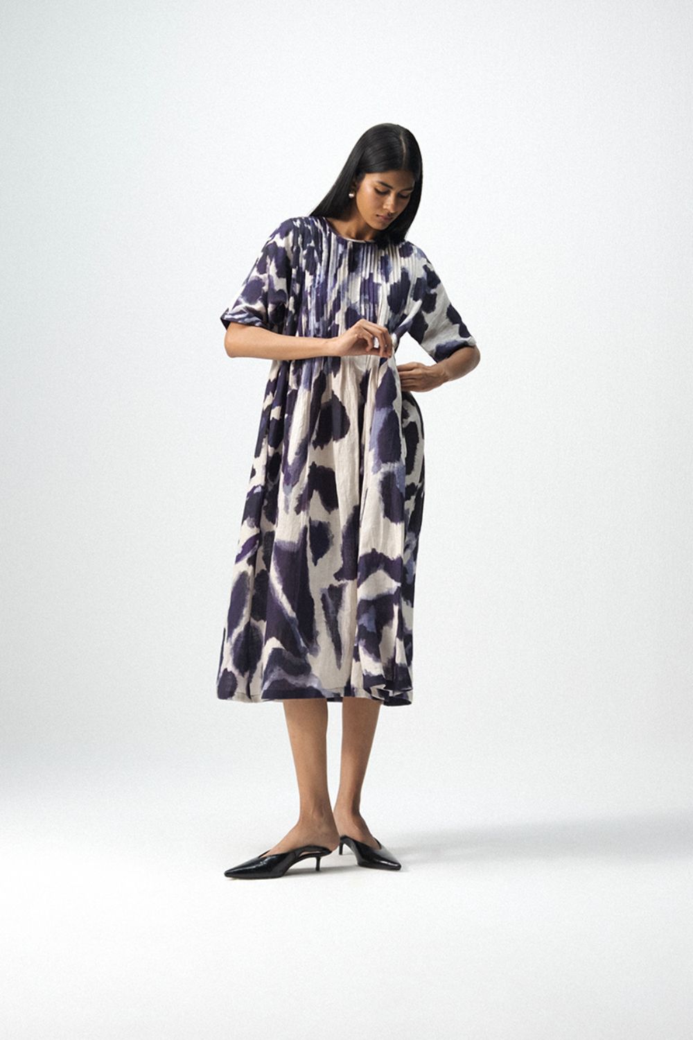 SAMBURU LINEN PINTUCKS DRESS