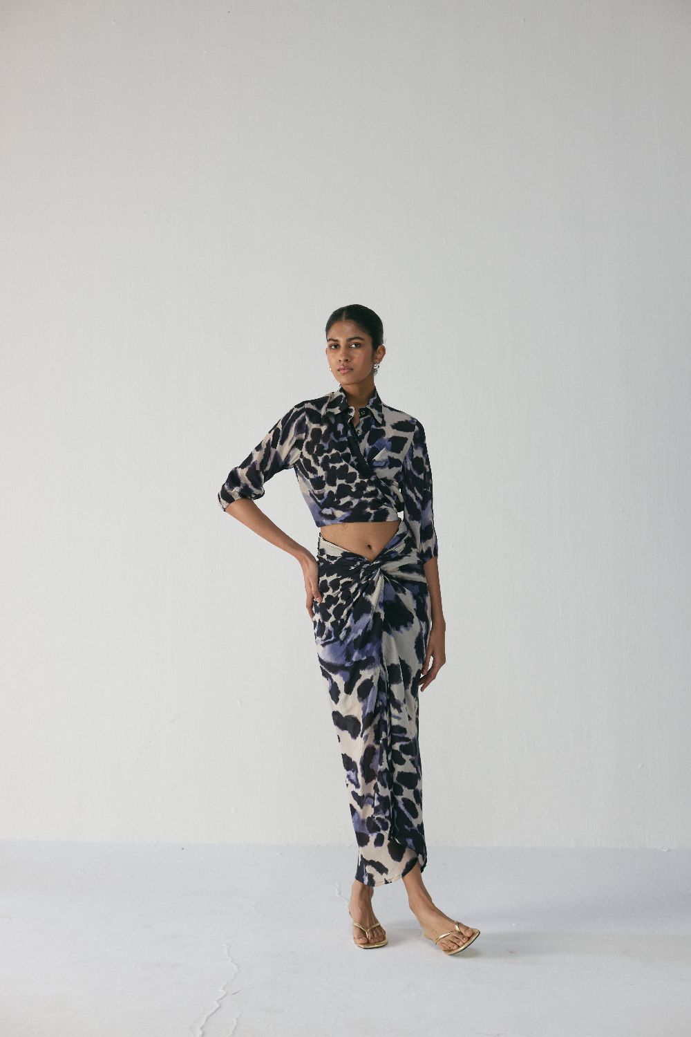 SAMBURU TIE UP TOP AND SKIRT SET