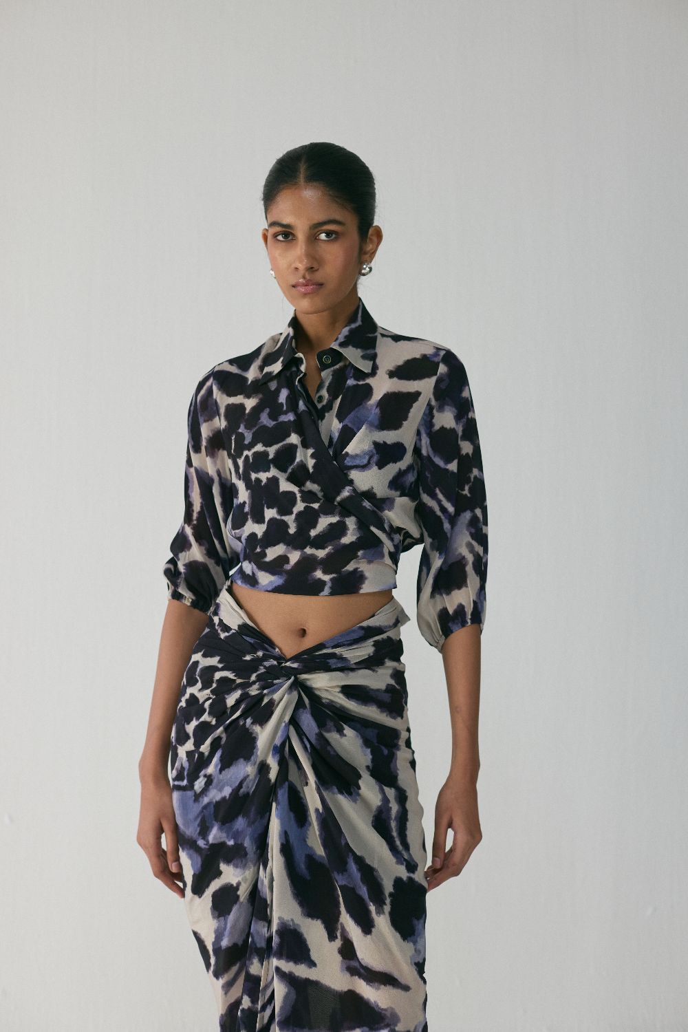 SAMBURU TIE UP TOP AND SKIRT SET