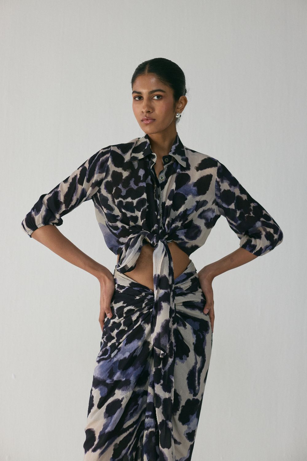 SAMBURU TIE UP TOP AND SKIRT SET