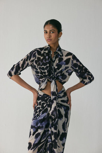 SAMBURU TIE UP TOP AND SKIRT SET