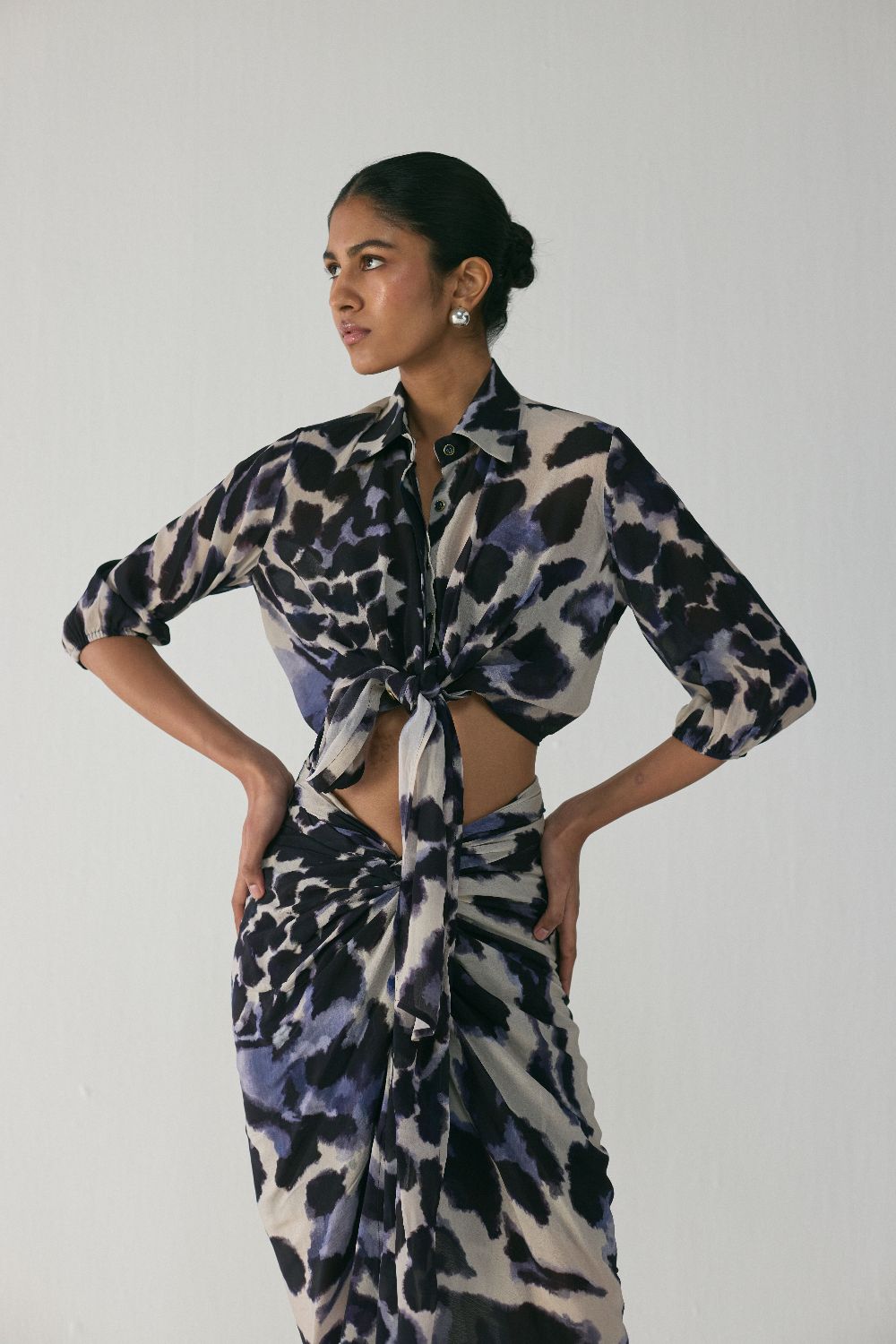 SAMBURU TIE UP TOP AND SKIRT SET