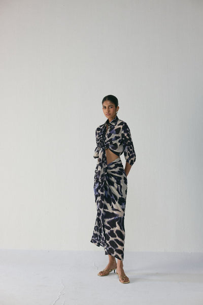 SAMBURU TIE UP TOP AND SKIRT SET