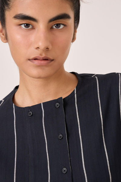 Samudra Black Striped Top