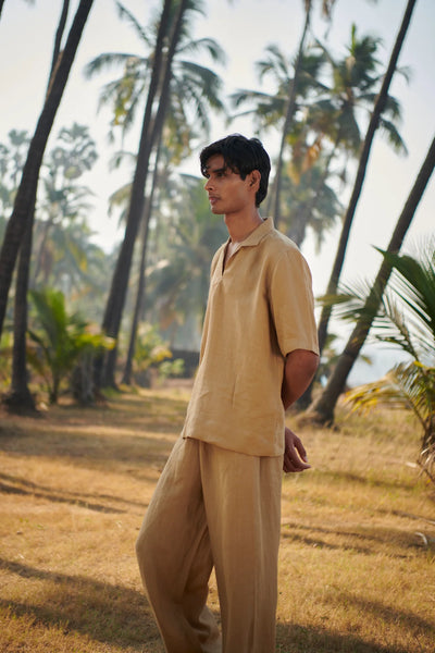 Husk Linen Men's Popover Shirt
