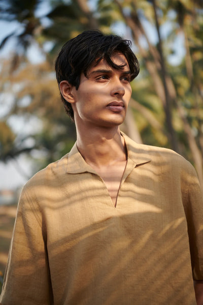Husk Linen Men's Popover Shirt