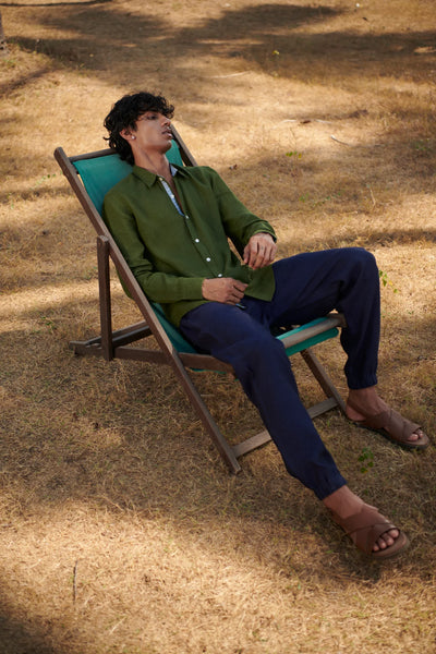 Safari Linen Men's Oxford Shirt - Slim Fit