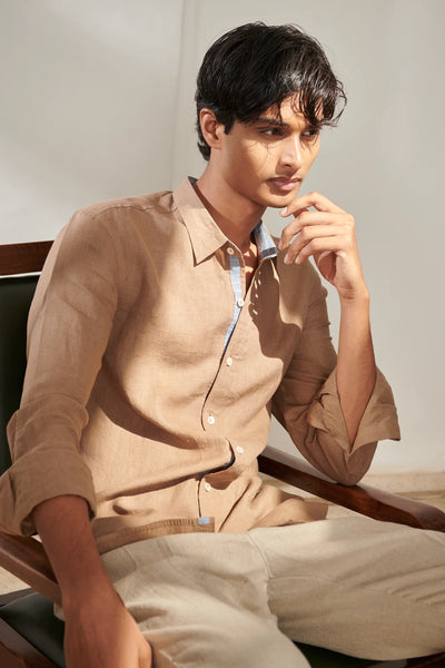 Mousse Linen Men's Oxford Shirt - Slim Fit
