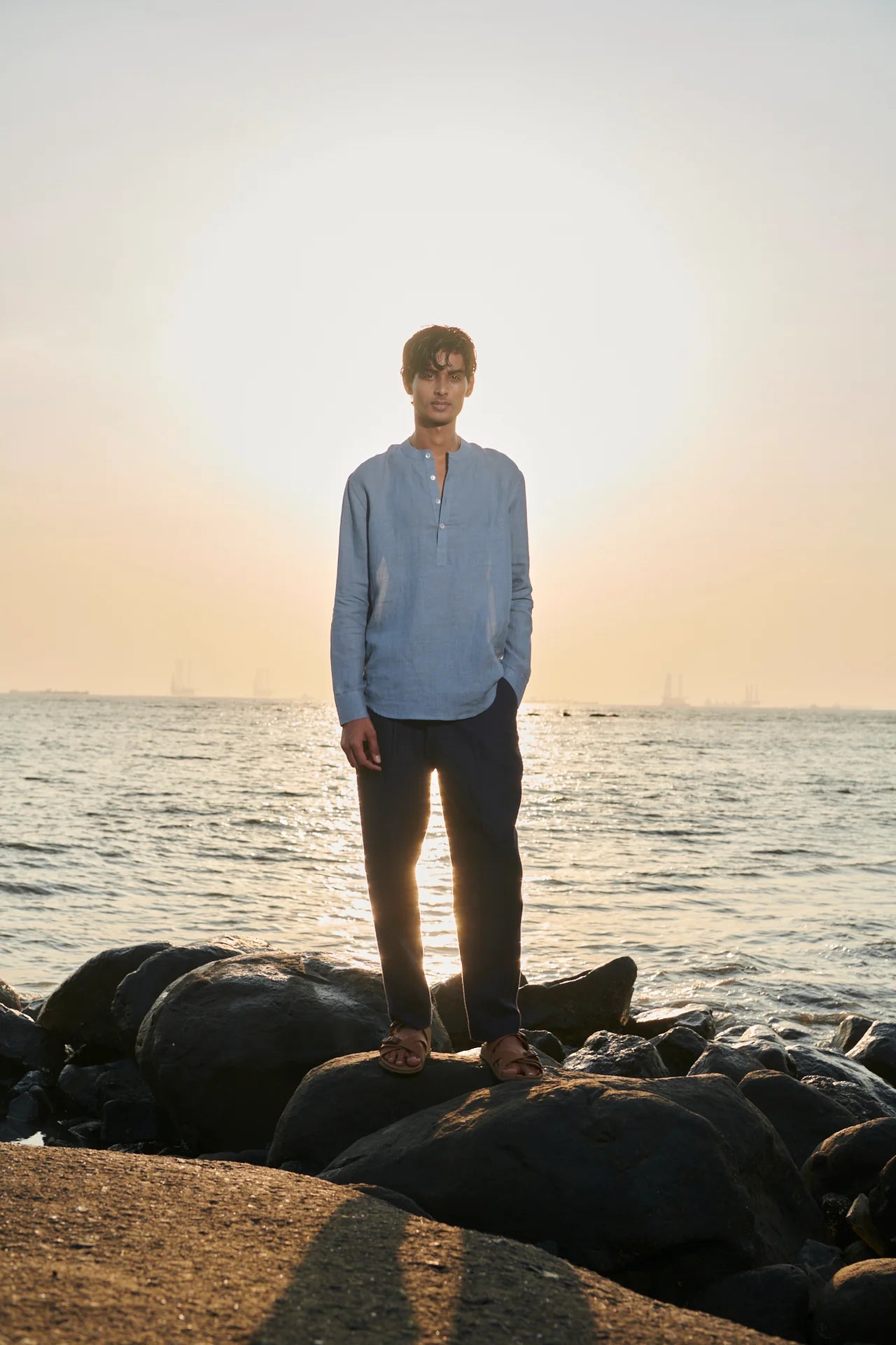 Sky Linen Men's Shirt Kurta