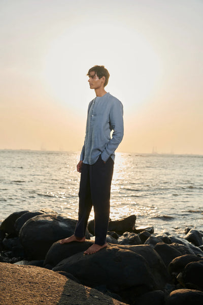 Sky Linen Men's Shirt Kurta
