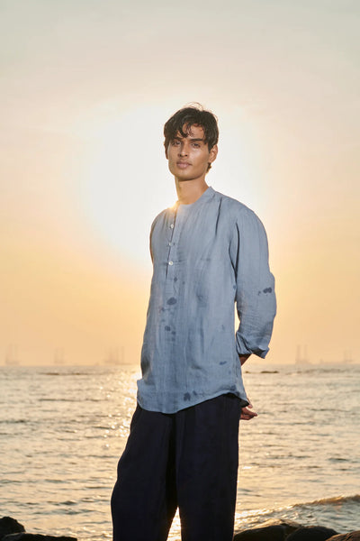 Sky Linen Men's Shirt Kurta
