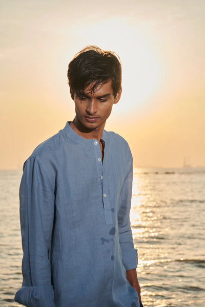 Sky Linen Men's Shirt Kurta