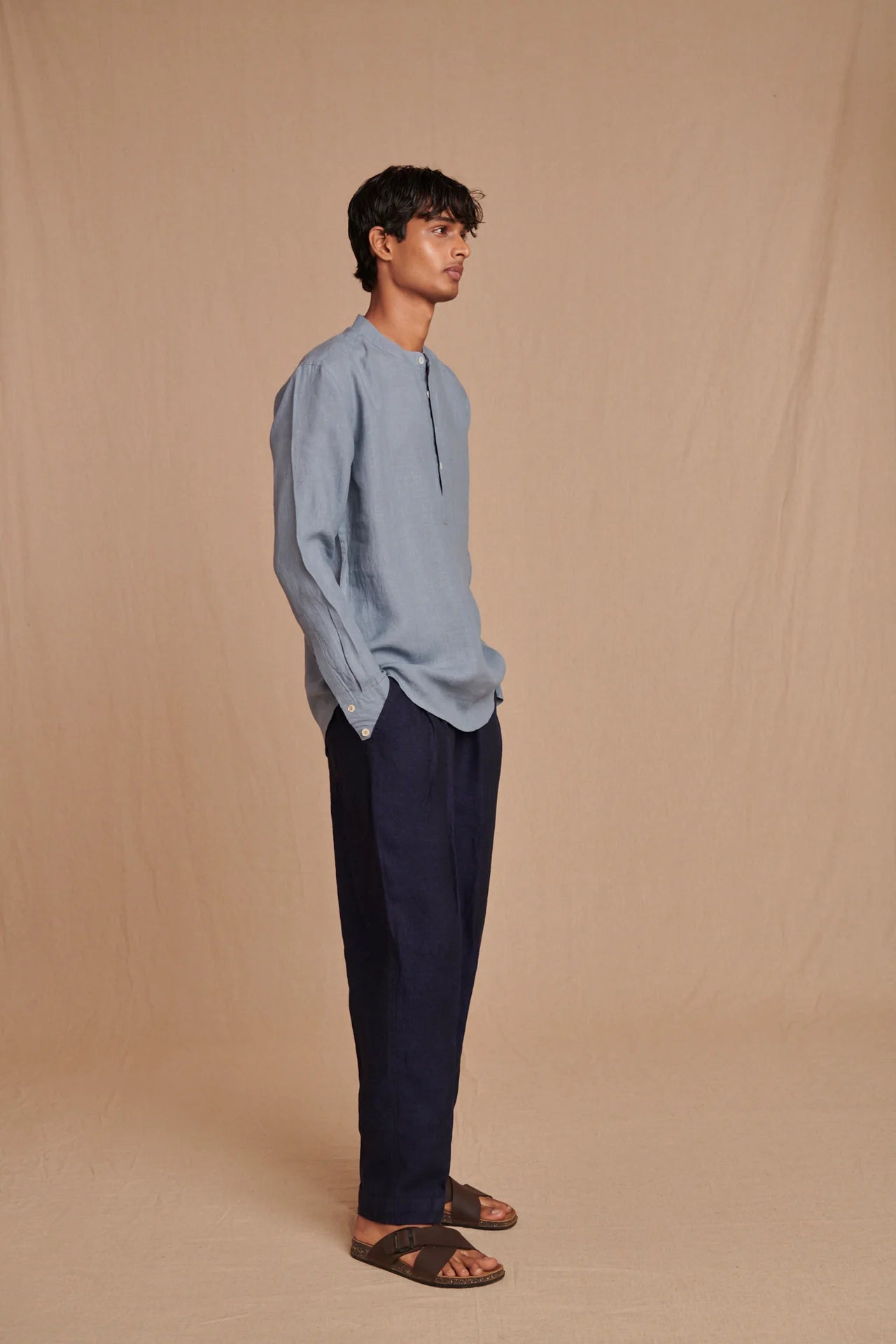 Sky Linen Men's Shirt Kurta