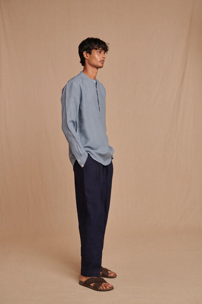 Sky Linen Men's Shirt Kurta