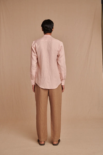 Blush Linen Men's Oxford Shirt - Slim Fit