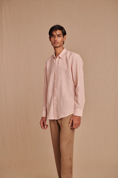 Blush Linen Men's Oxford Shirt - Slim Fit