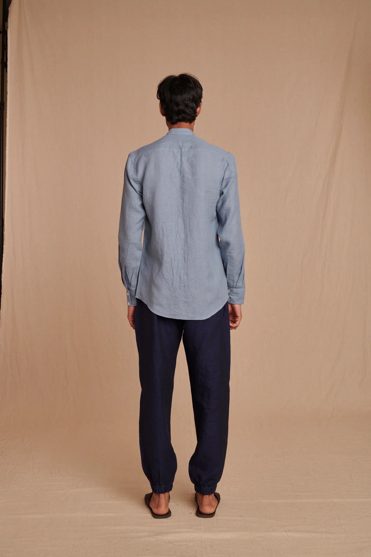 Sky Linen Men's Oxford Shirt - Slim Fit