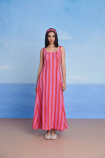 Amalfi Linen Scoop Neck Dress