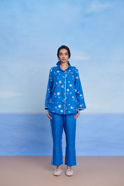 Santorini Linen Oversized Flared Shirt