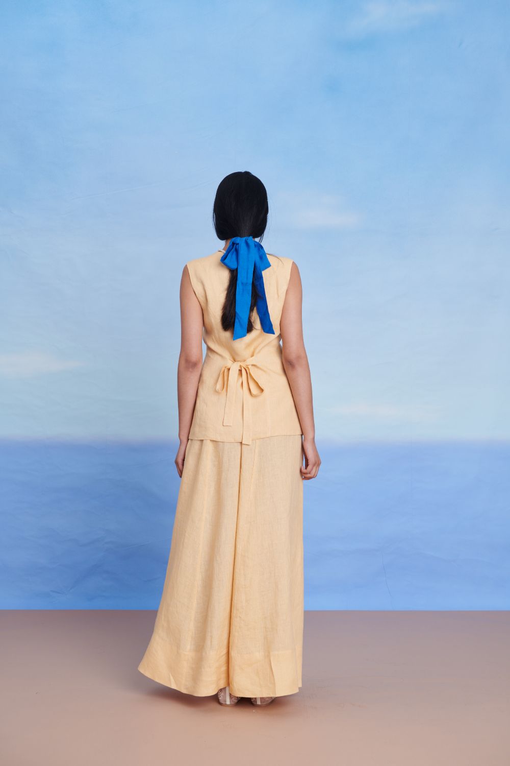 Butterscotch Linen V-Neck Vest