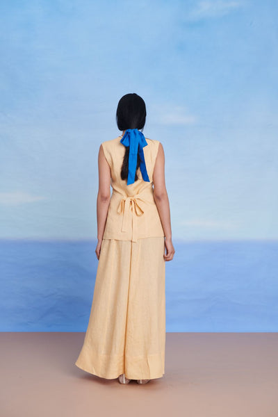 Butterscotch Linen V-Neck Vest
