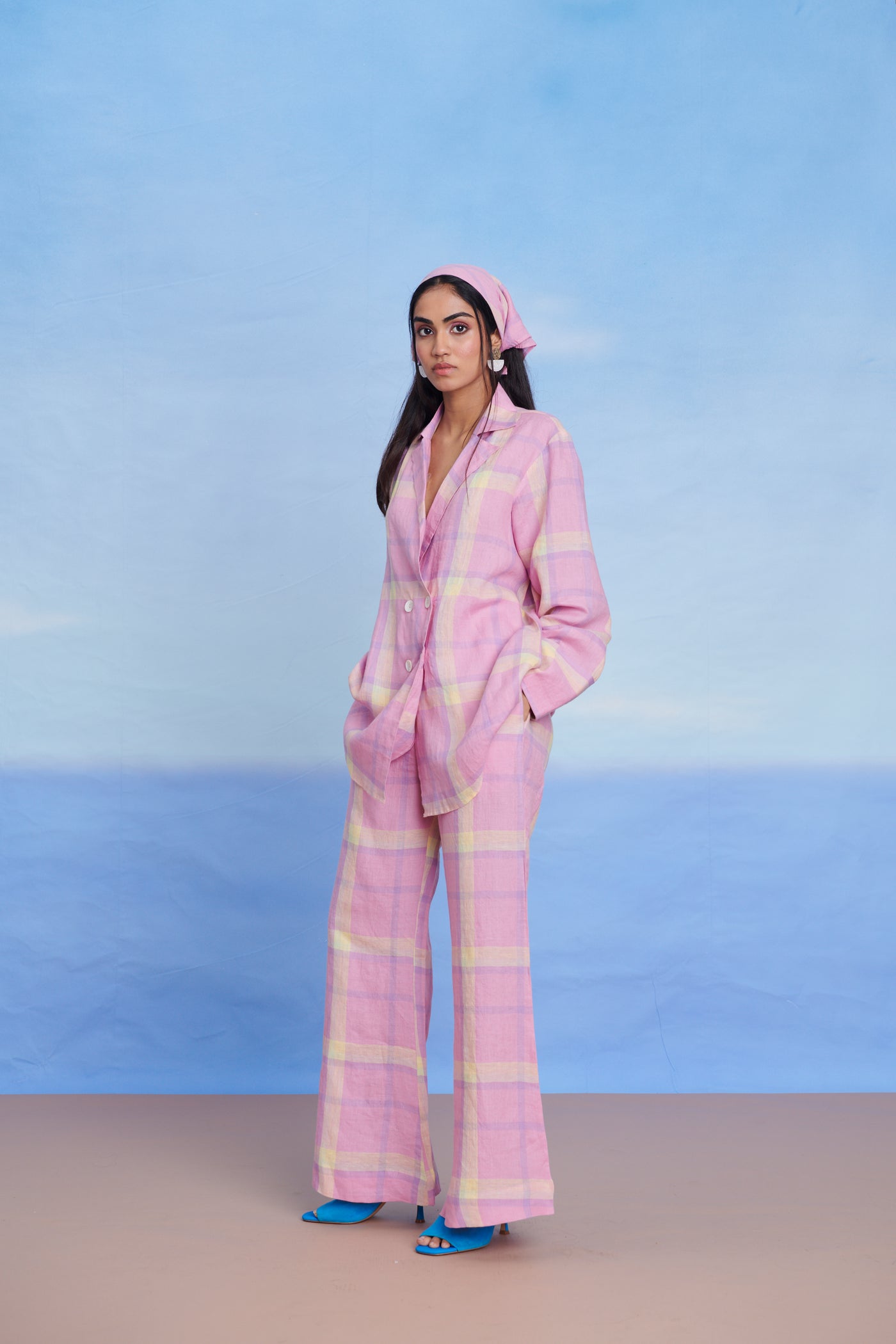 Cassata Linen Bell Bottom Pants