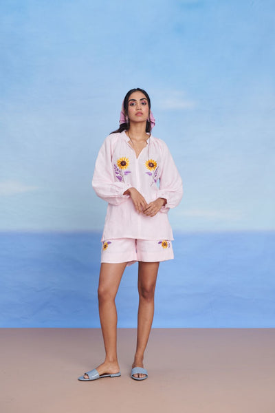 Fleur Linen Billow Top