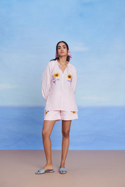 Fleur Linen Billow Top