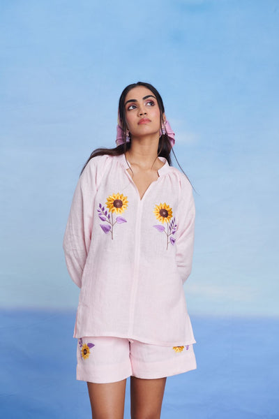 Fleur Linen Billow Top