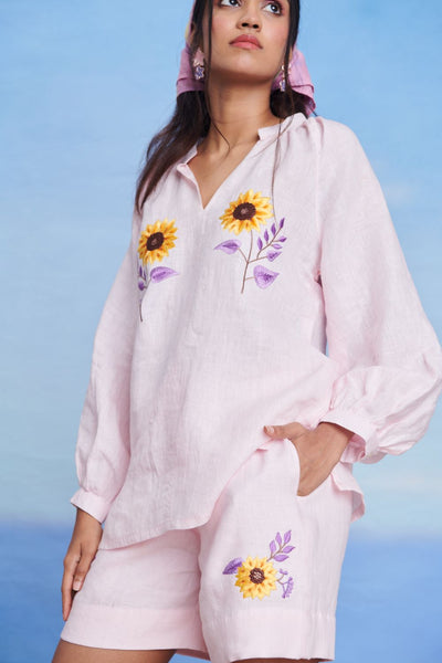 Fleur Linen Billow Top