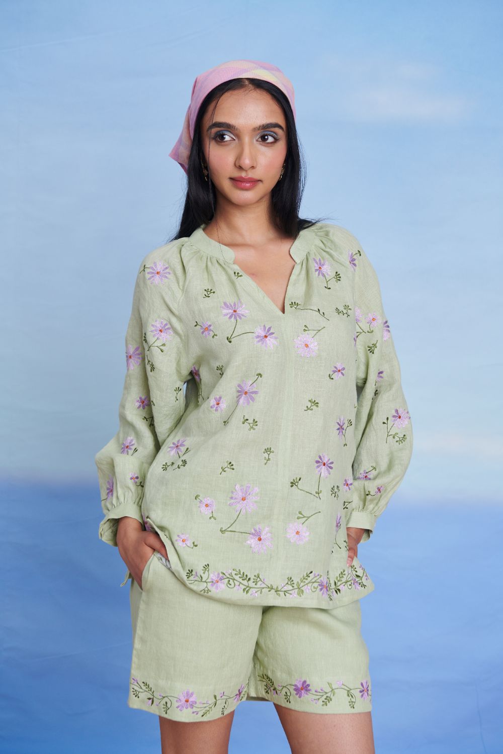 Pista Linen Billow Top