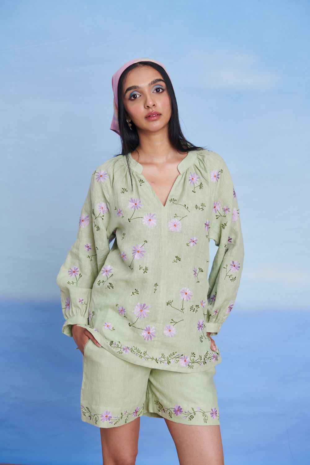 Pista Linen Billow Top