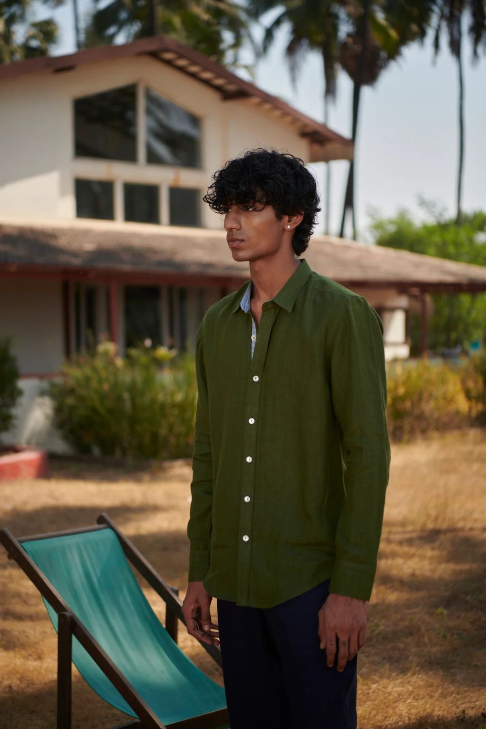 Safari Linen Men's Oxford Shirt - Slim Fit