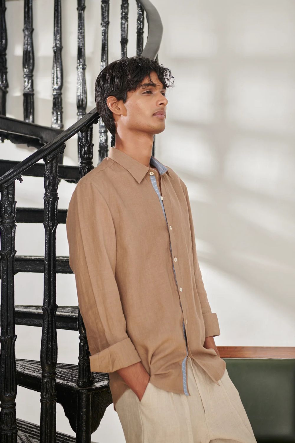 Mousse Linen Men's Oxford Shirt - Slim Fit