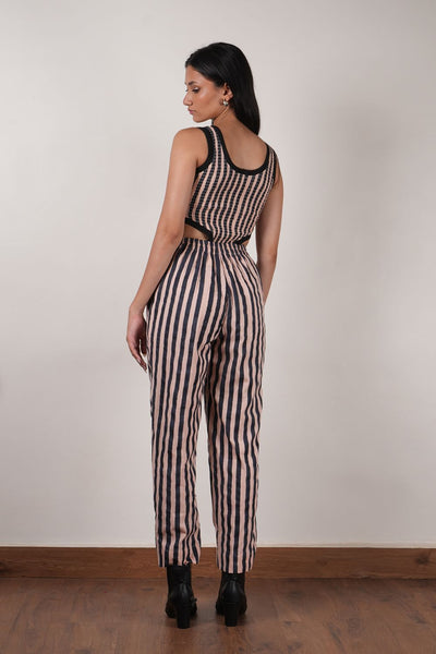 Pink with Charcoal Block Printed SE Pants