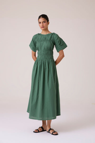 Selara Green Midi Dress