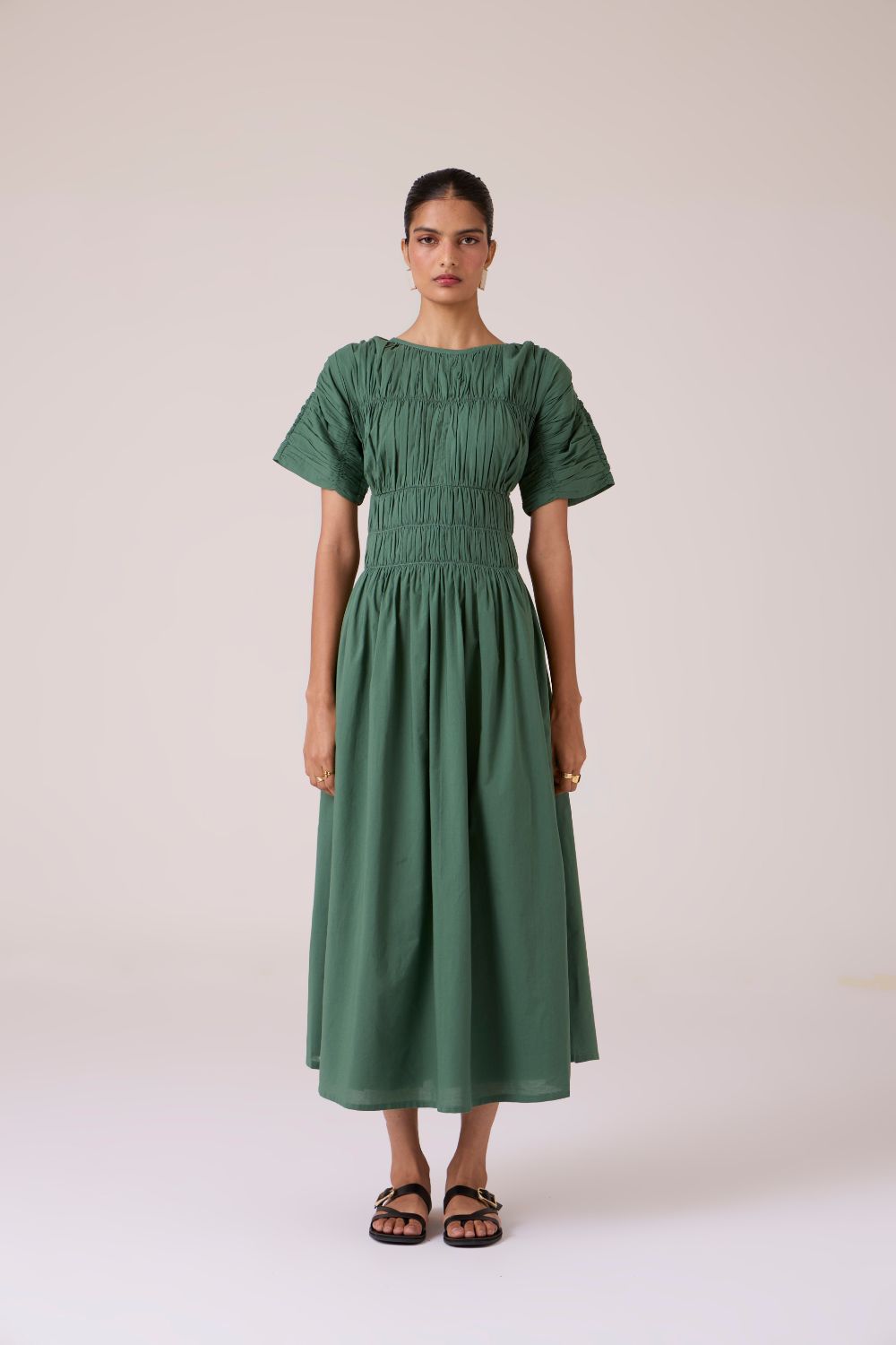 Selara Green Midi Dress