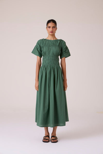 Selara Green Midi Dress