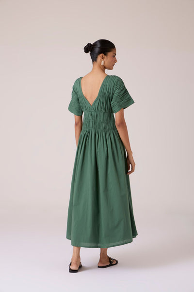 Selara Green Midi Dress