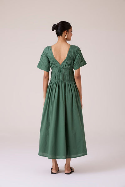 Selara Green Midi Dress
