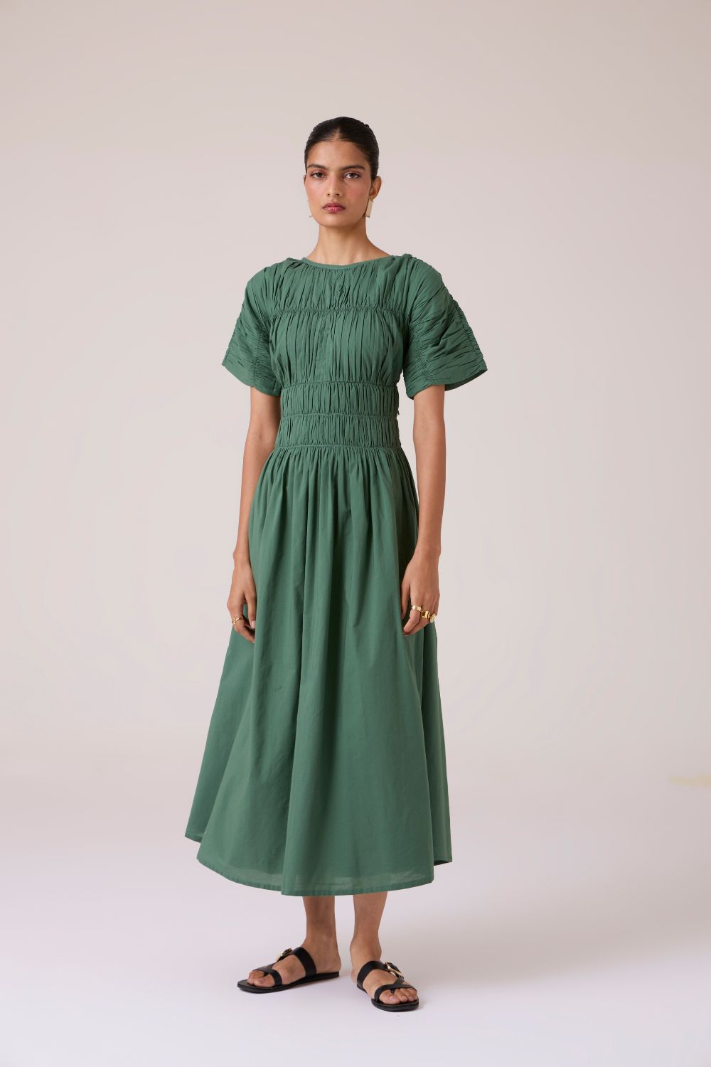 Selara Green Midi Dress
