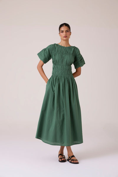Selara Green Midi Dress