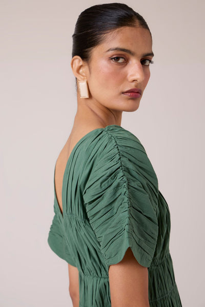 Selara Green Midi Dress