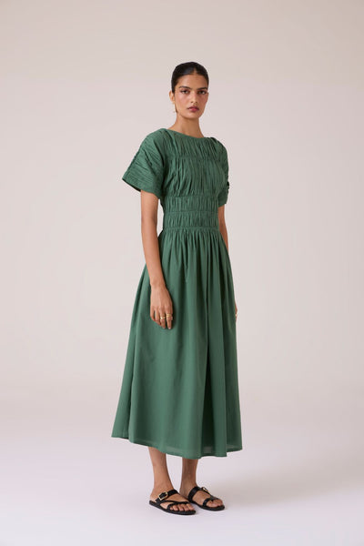 Selara Green Midi Dress