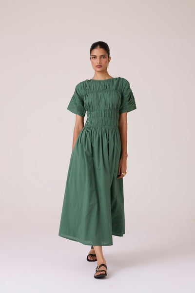 Selara Green Midi Dress