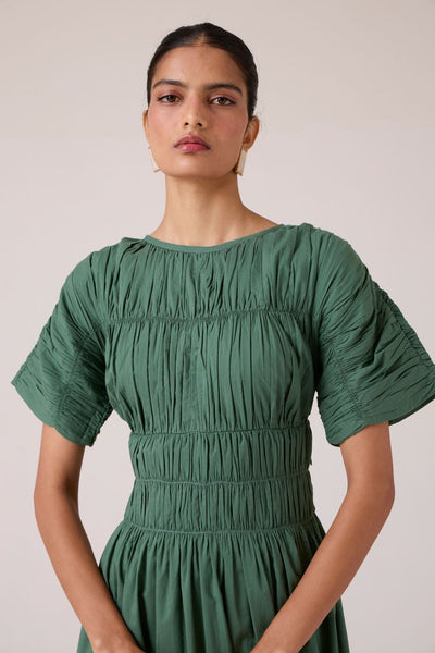 Selara Green Midi Dress