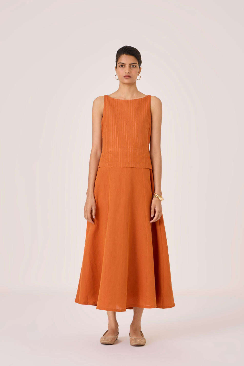 Senaka Tangerine Quilted Dress